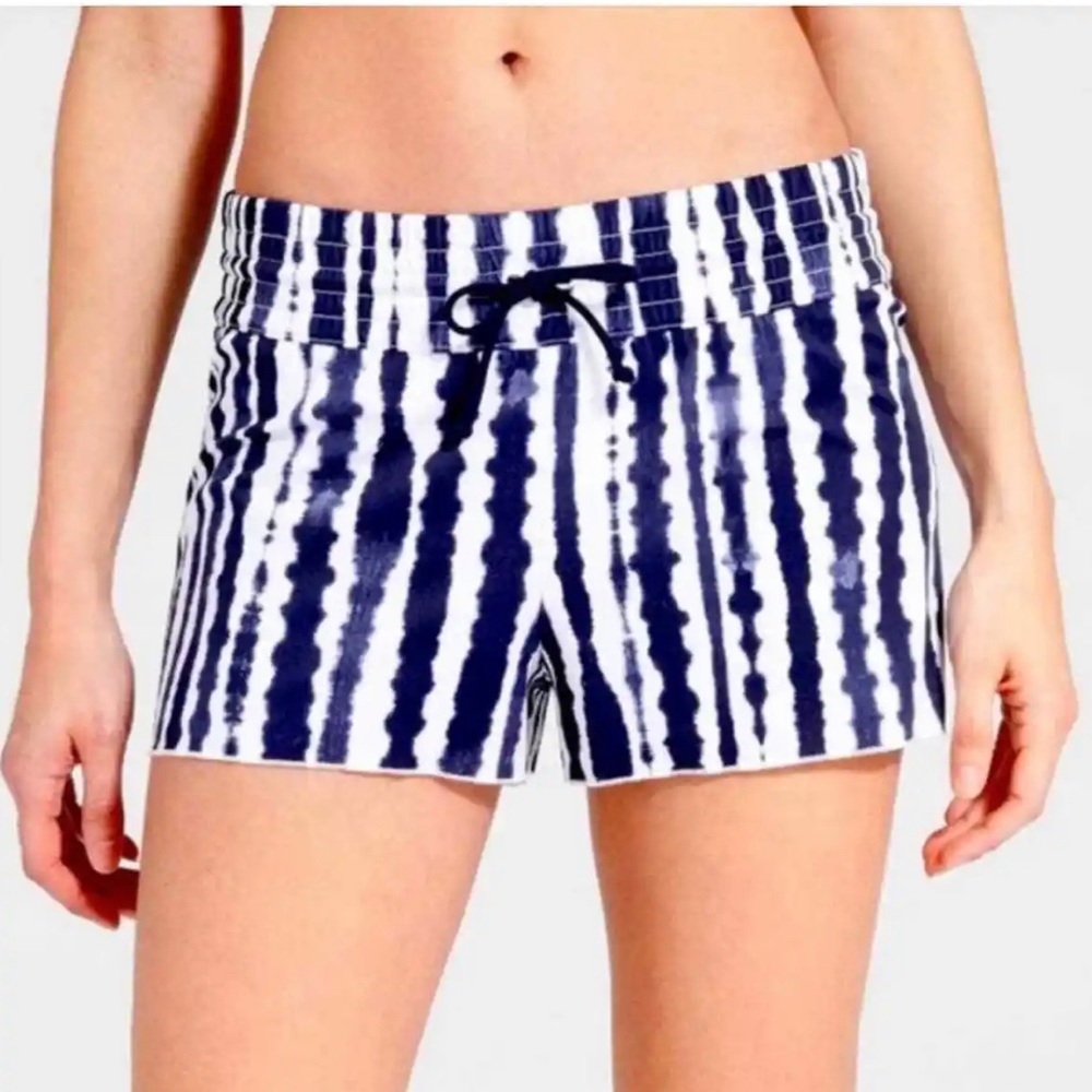 Athleta Wave Break Striped Swim Shorts